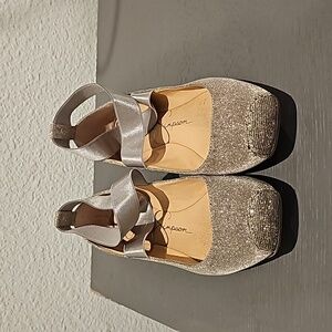 Jessica Simpson Mandalaye ballet flats silver and gold